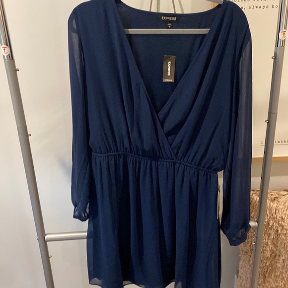 Express Dresses Express Navy Blue Dress Poshmark